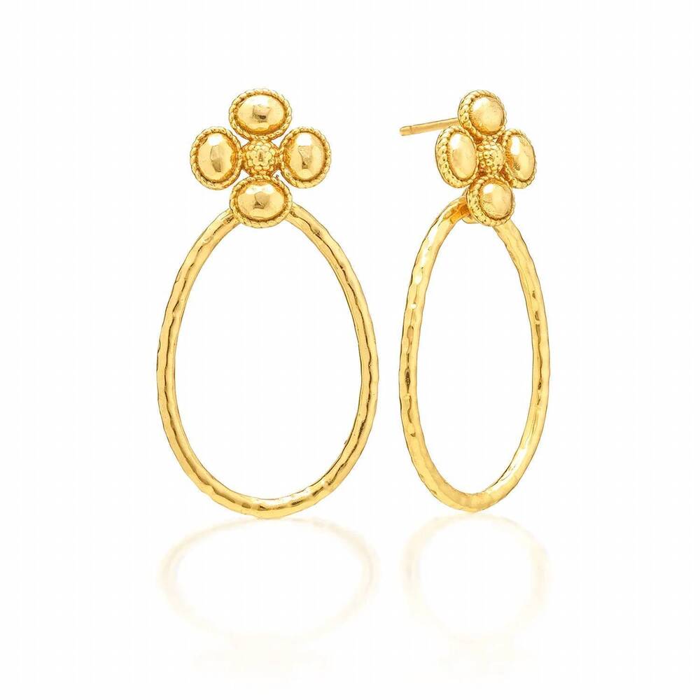 NEW CAPUCINE DE WULF women's berry clover teardrop earrings in gold